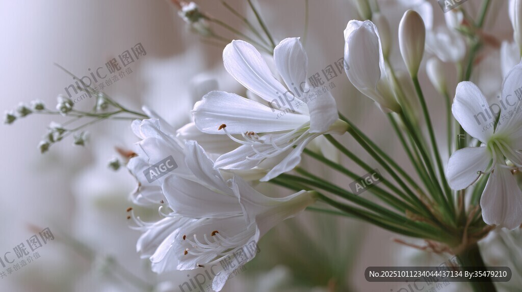 素雅白花綻放 清新自然美