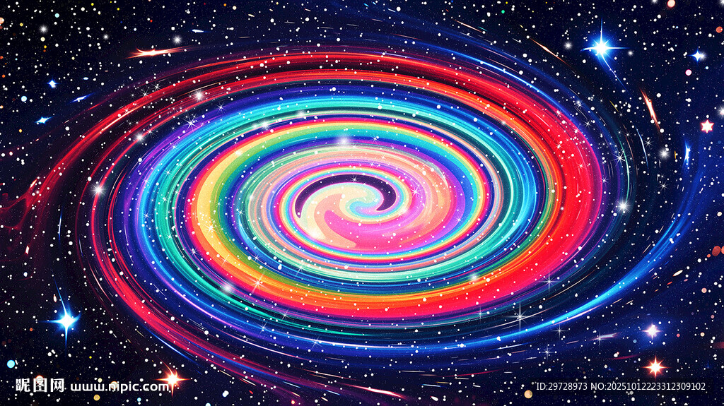 七彩旋渦星空背景