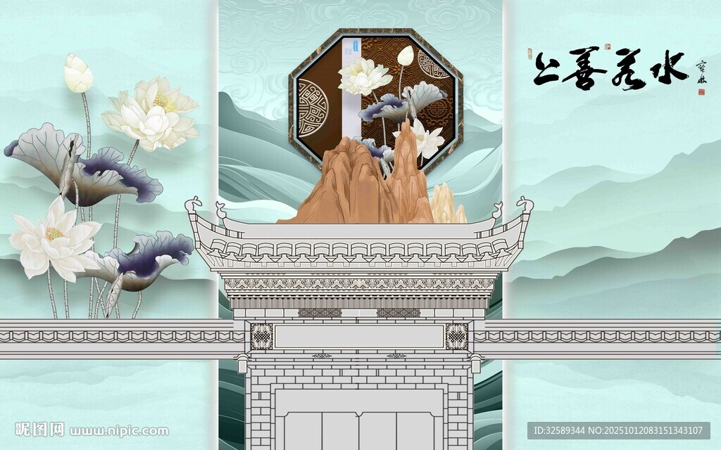 古風(fēng)亭臺(tái)佳人賞景