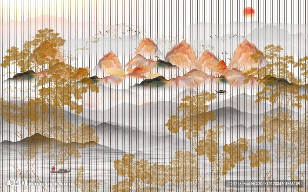 水墨山水間的詩(shī)意景致