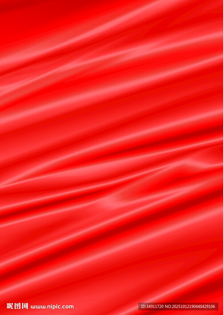 紅色褶皺綢緞紋理背景