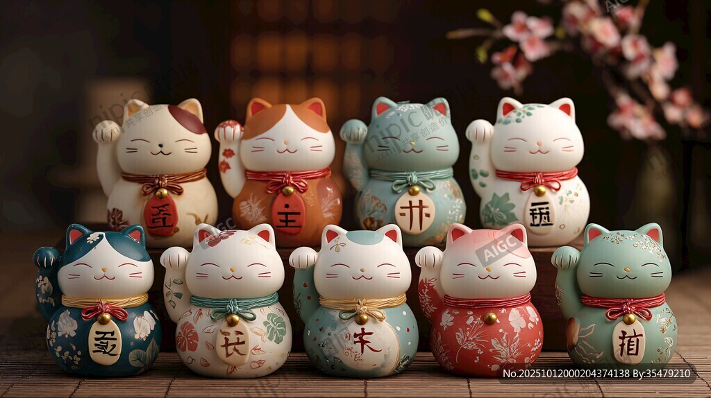 可愛招財貓擺件集合