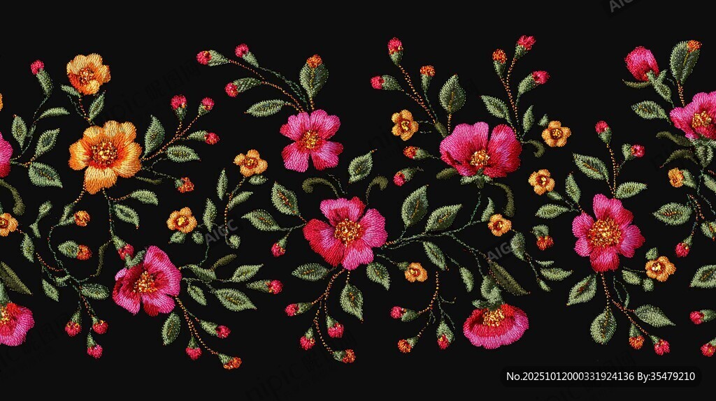 花卉刺繡花邊圖案設(shè)計(jì)