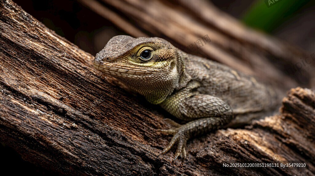 木上蜥蜴 靜謐的自然瞬間