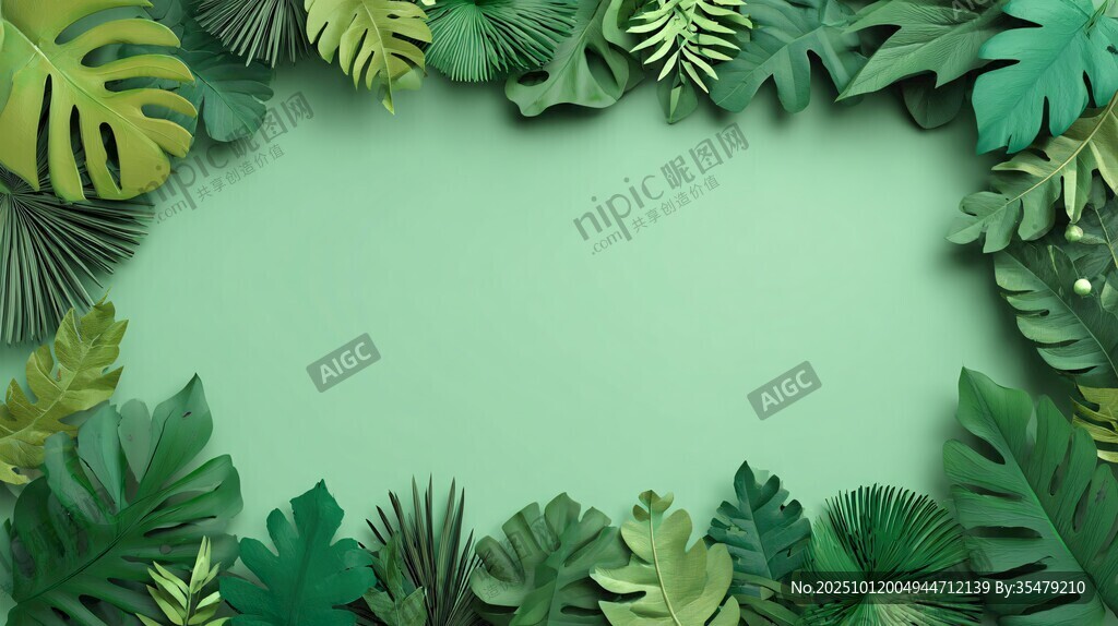綠植環(huán)繞的清新背景畫面
