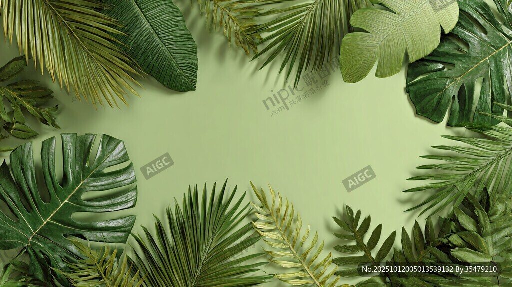 清新綠植環(huán)繞的自然背景