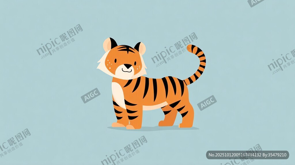 可愛小老虎插畫