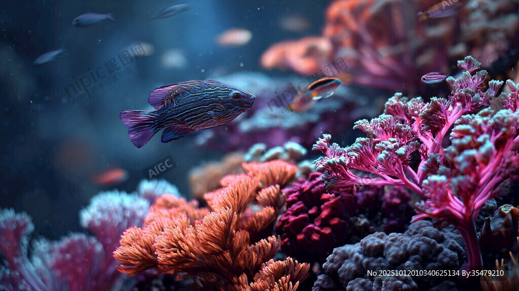 海底夢幻珊瑚與靈動小魚