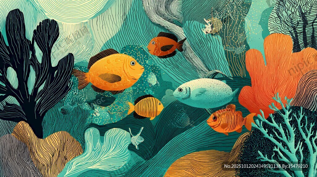 海底奇幻魚群與多彩珊瑚