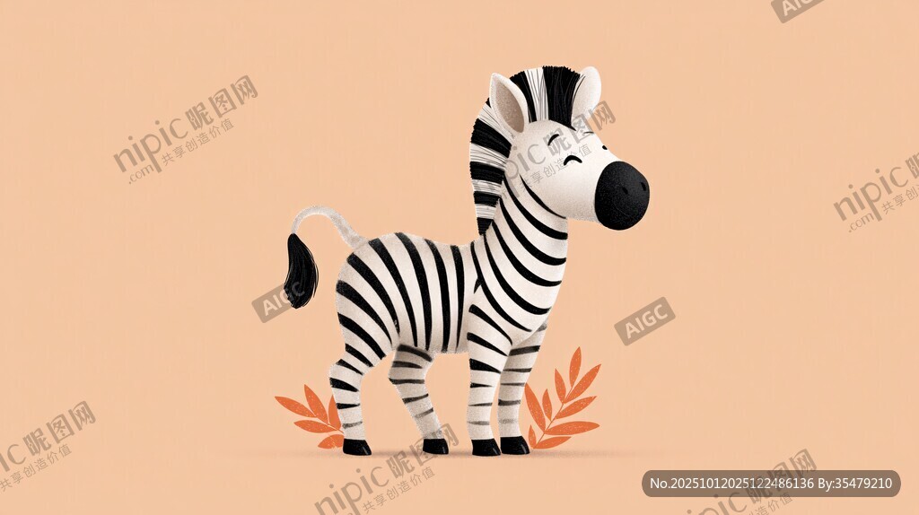 可愛斑馬插畫 簡約風(fēng)動物