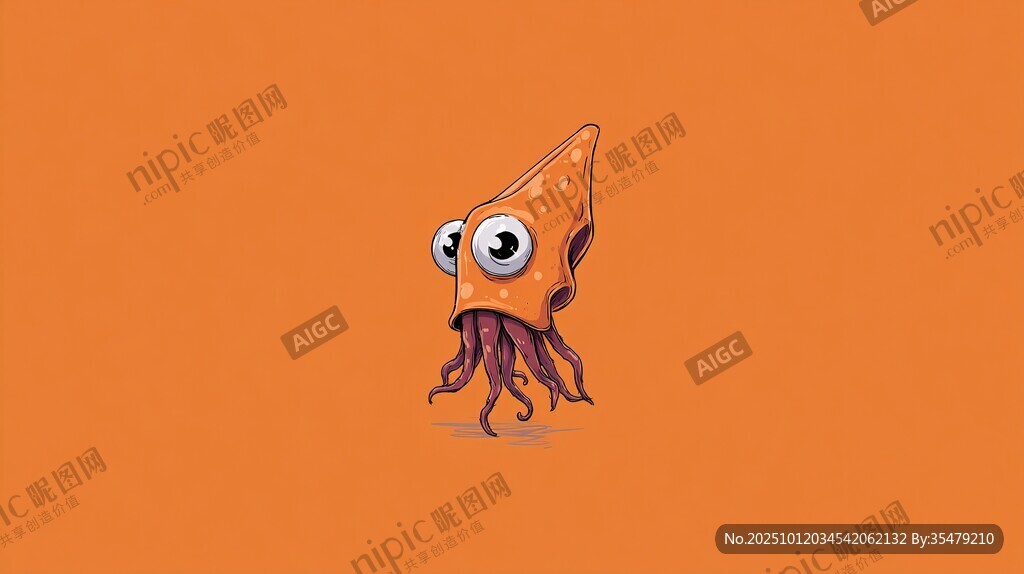 可愛卡通魷魚形象設(shè)計