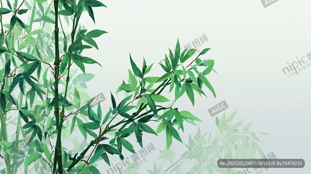 清新翠竹圖