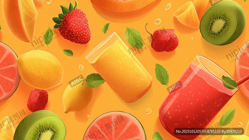 繽紛果汁與鮮果的活力組合