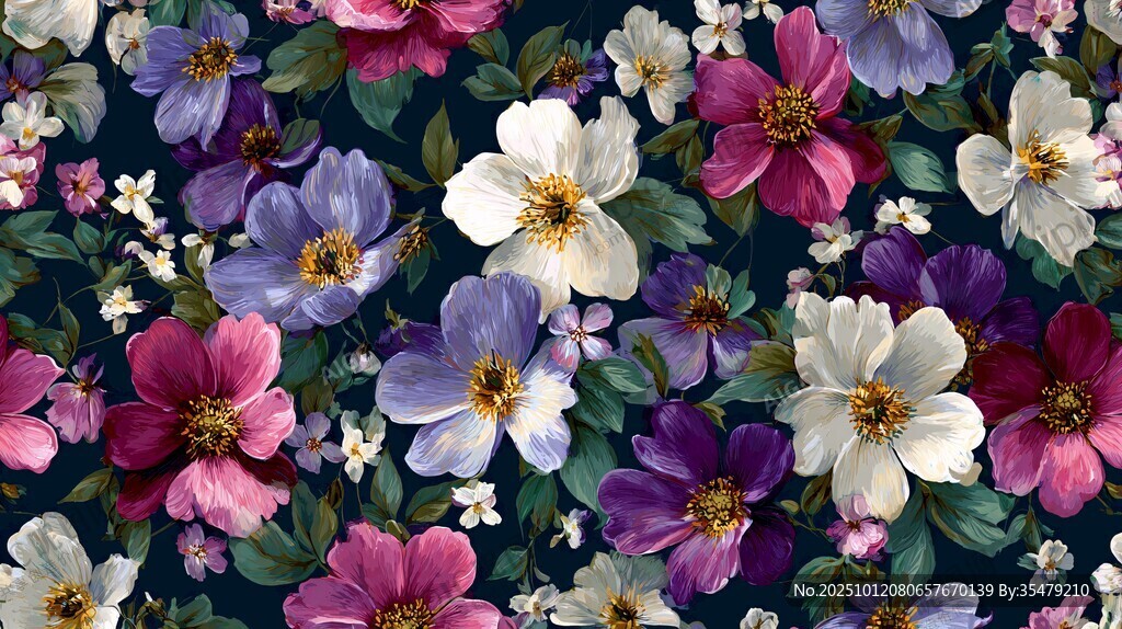 多彩花卉圖案 繁花似錦