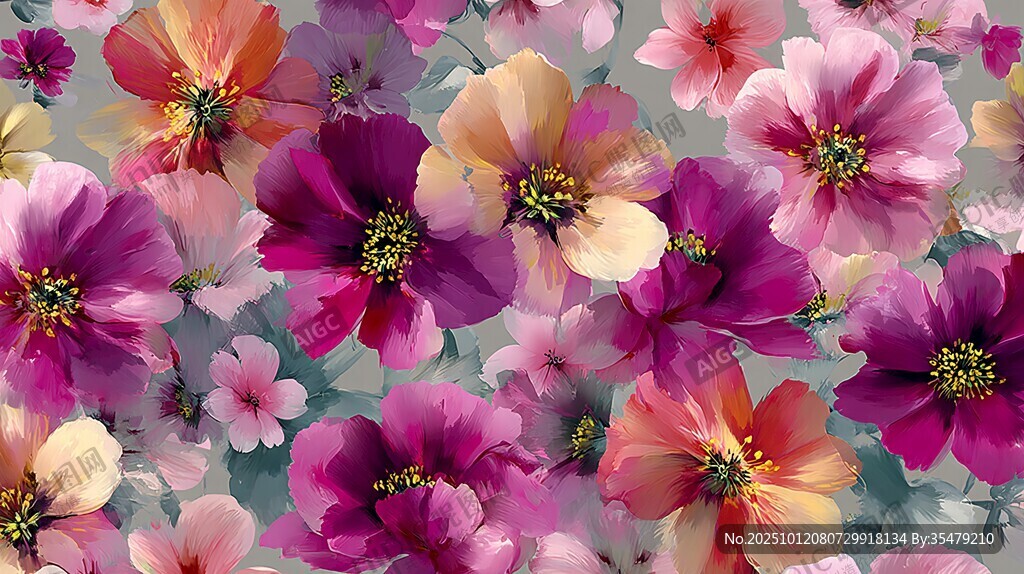 繽紛花卉圖案背景圖