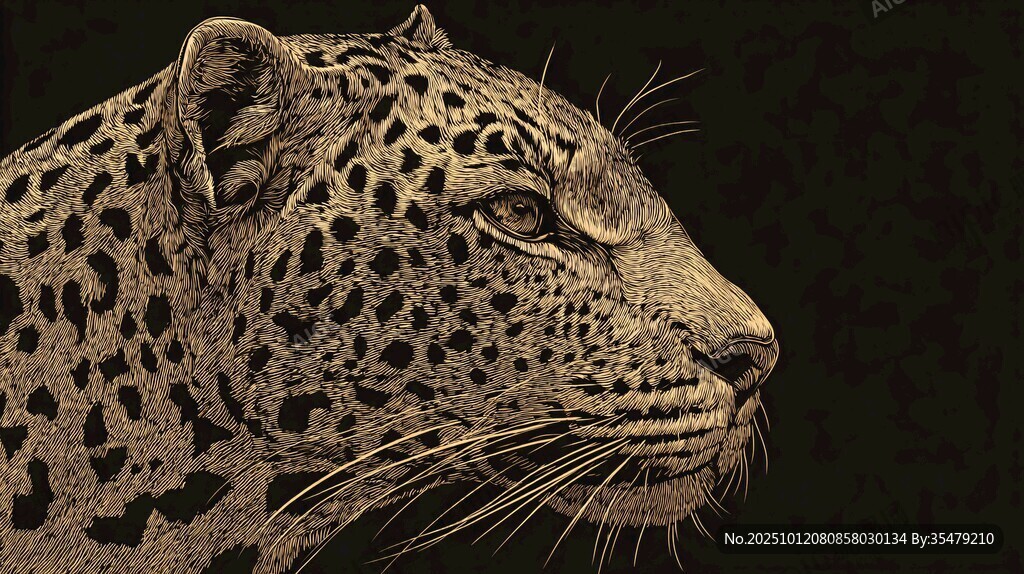 豹的特寫(xiě)頭像