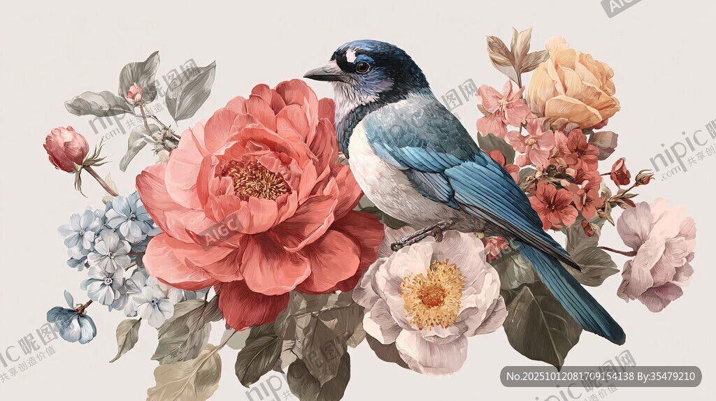 花鳥相依 浪漫自然景致