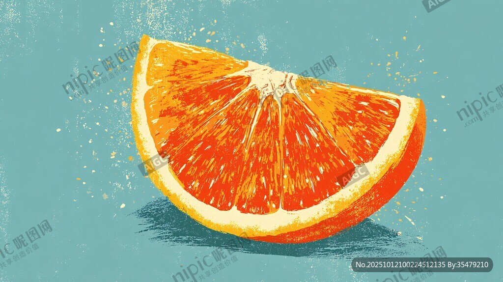 橙色切片 清新插畫風(fēng)格