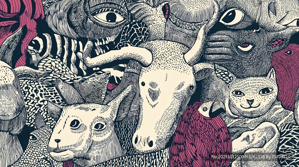 動物群像插畫
