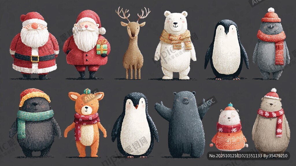 圣誕動(dòng)物角色大集合