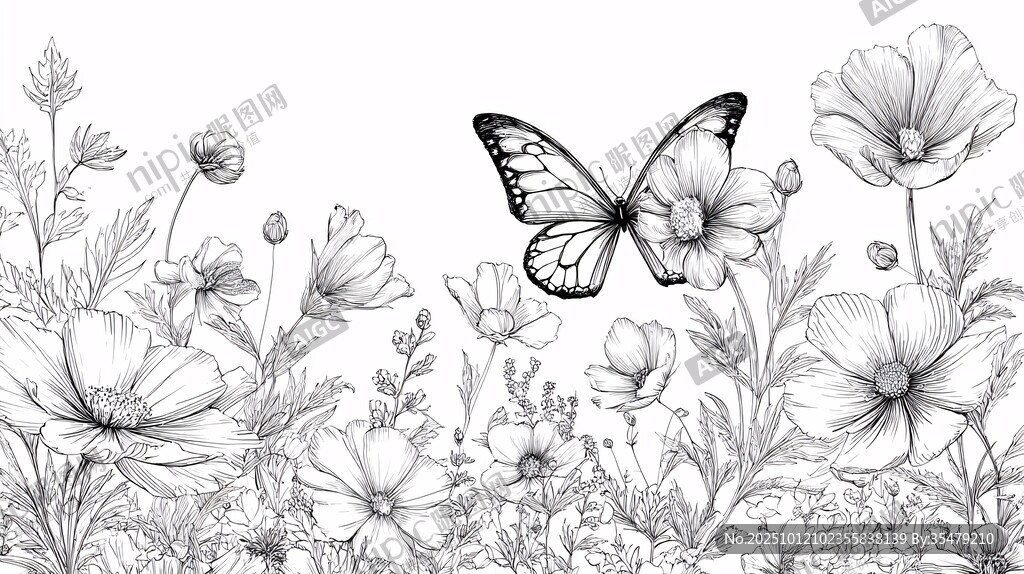 蝴蝶飛舞于繁花之間