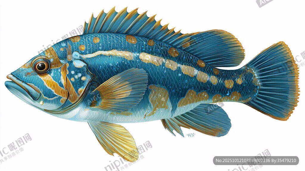 多彩海魚(yú)插畫(huà)