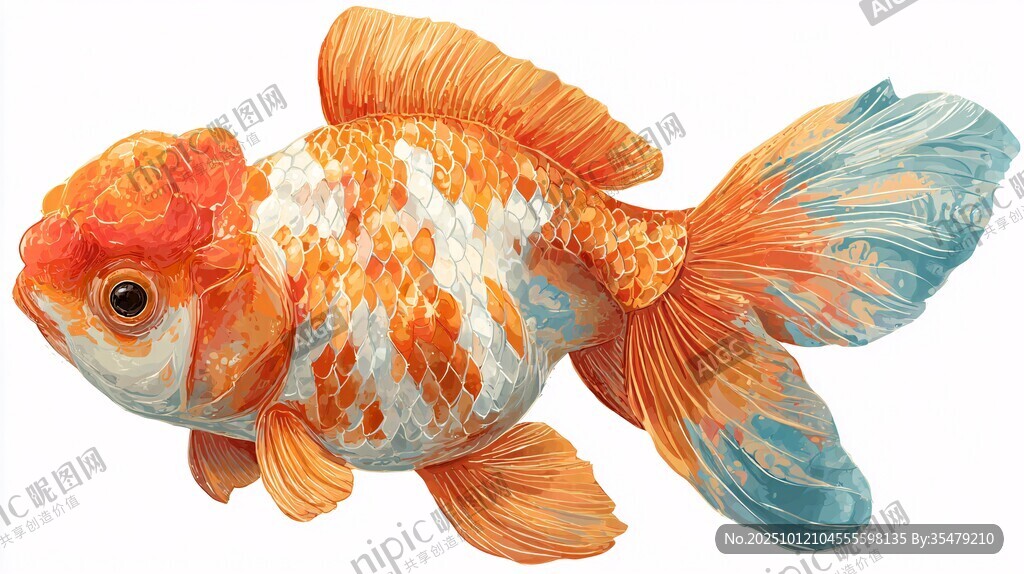 橙色花紋金魚(yú)藝術(shù)形象