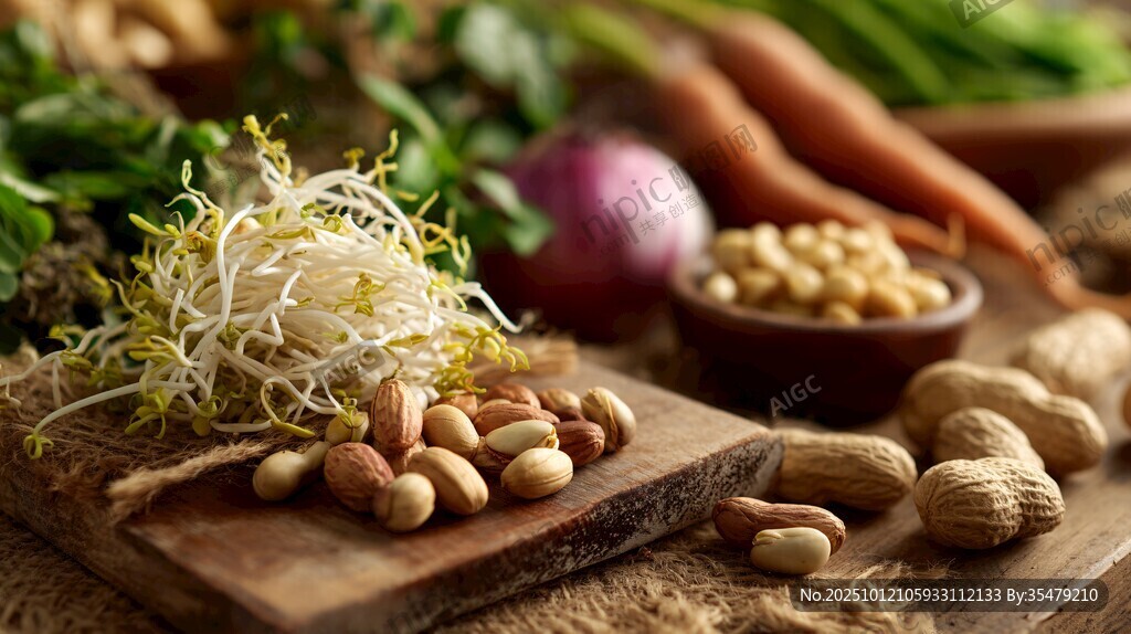 新鮮蔬菜與堅(jiān)果的健康組合