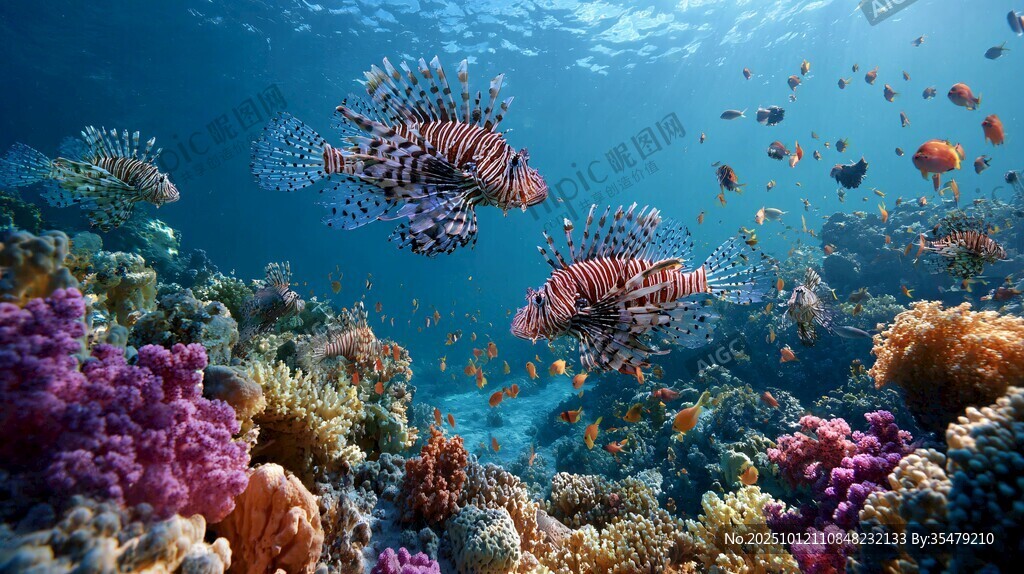 斑斕海底世界的獅子魚