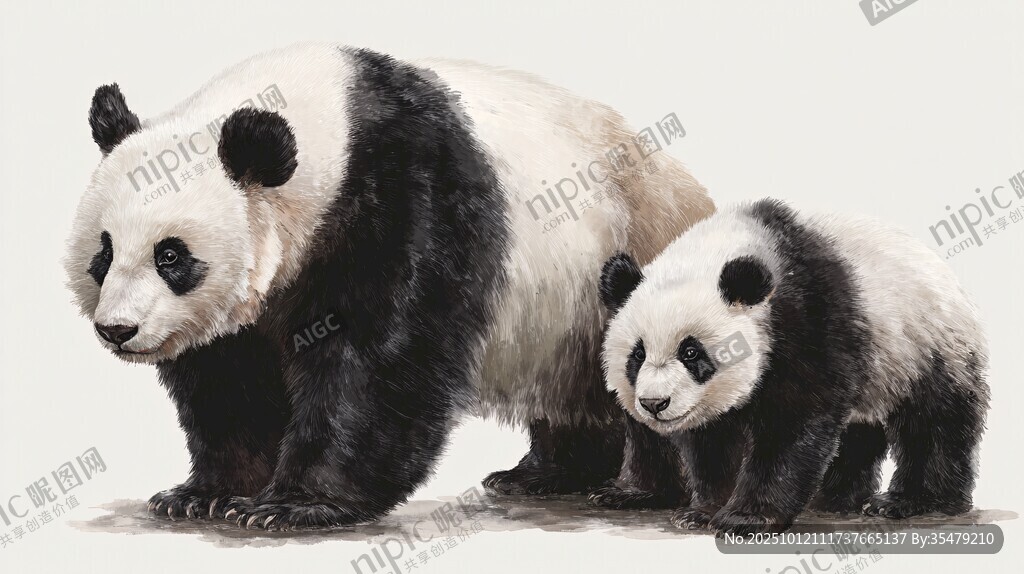 熊貓母子圖