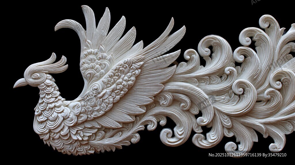 白玉鳳凰浮雕藝術(shù)作品