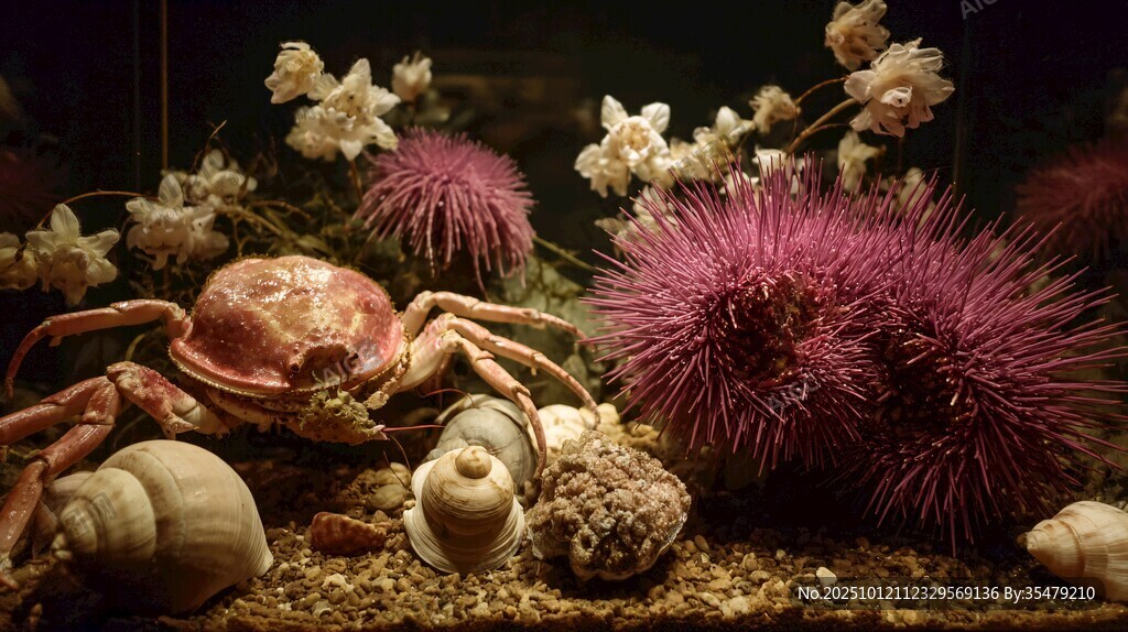 海底生物與花卉奇妙組合