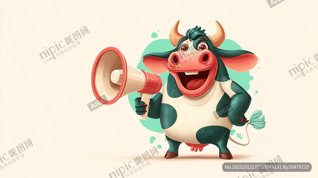 可愛奶牛手持?jǐn)U音器宣傳