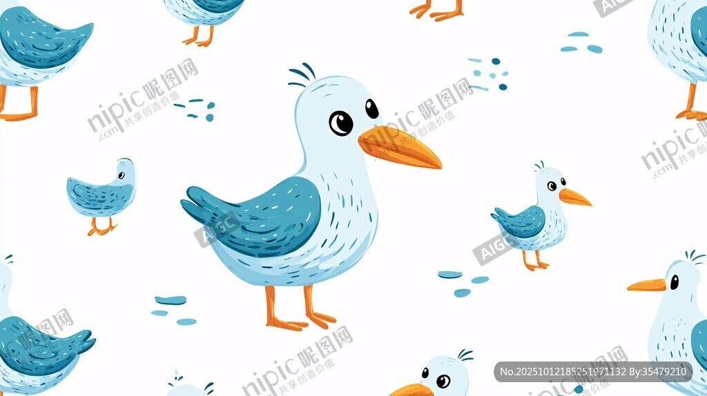 可愛海鷗圖案 清新動物風(fēng)