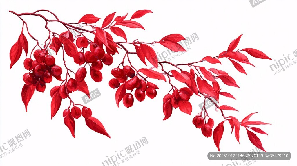 紅果紅葉枝頭俏