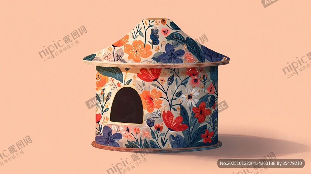花卉圖案寵物小屋