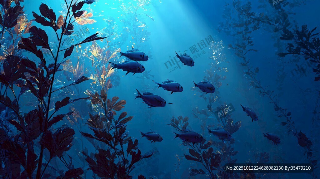 海底魚群共舞美麗景象