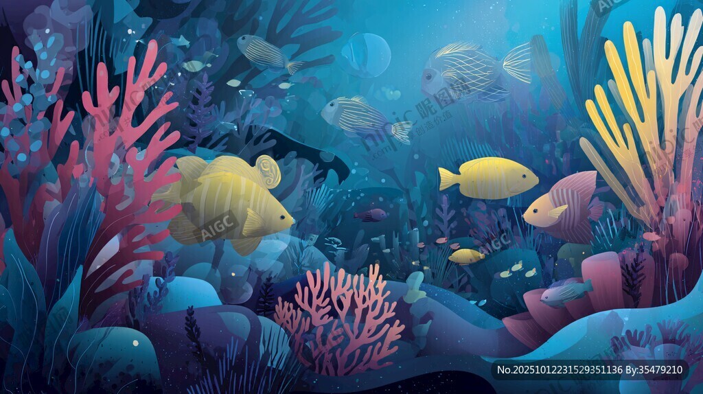 夢(mèng)幻海底世界繽紛珊瑚魚(yú)
