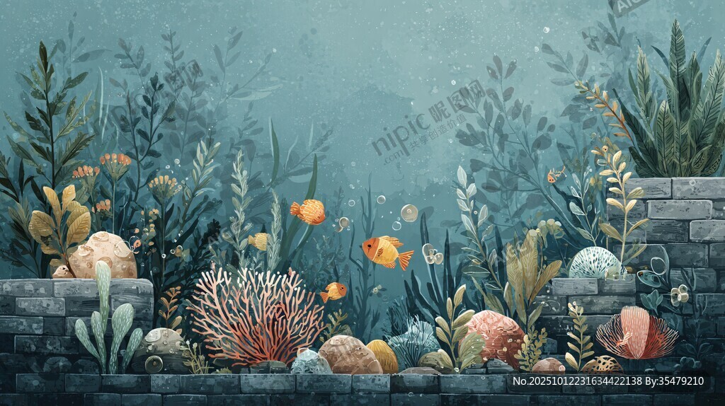 海底珊瑚礁的多彩魚世界