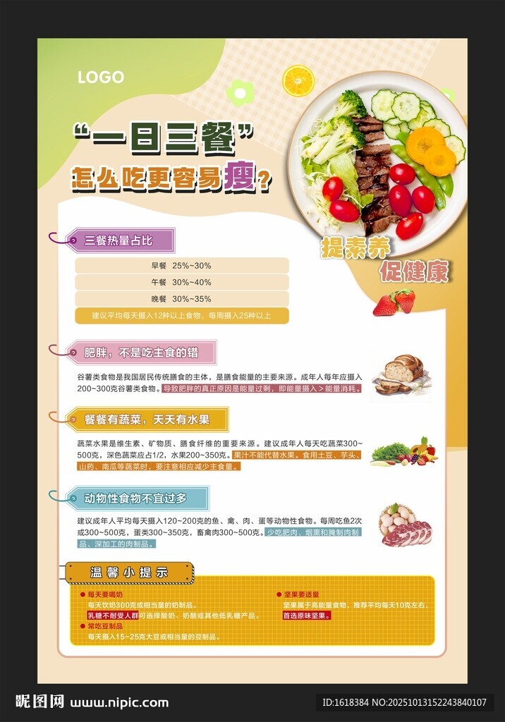 合理膳食宣傳單頁