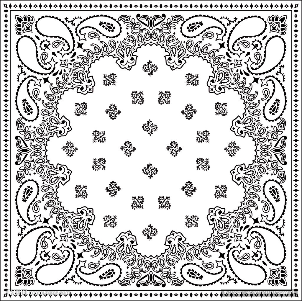 復(fù)古花紋方形圖案設(shè)計(jì)