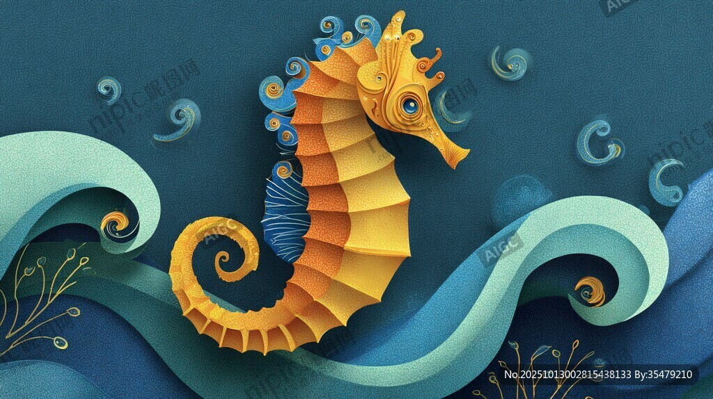 夢幻折紙海馬暢游海洋