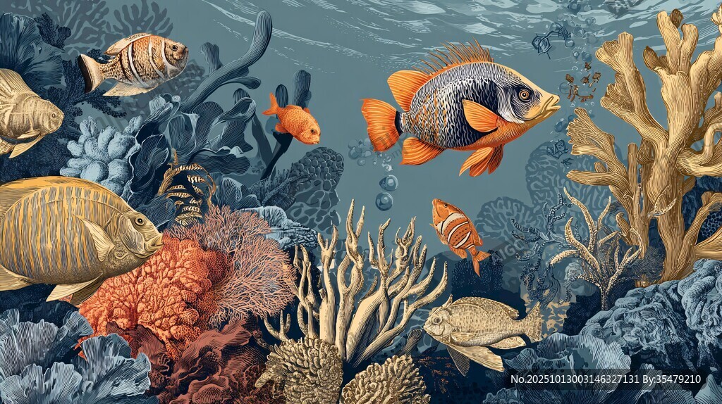 海底繽紛魚群與珊瑚景觀