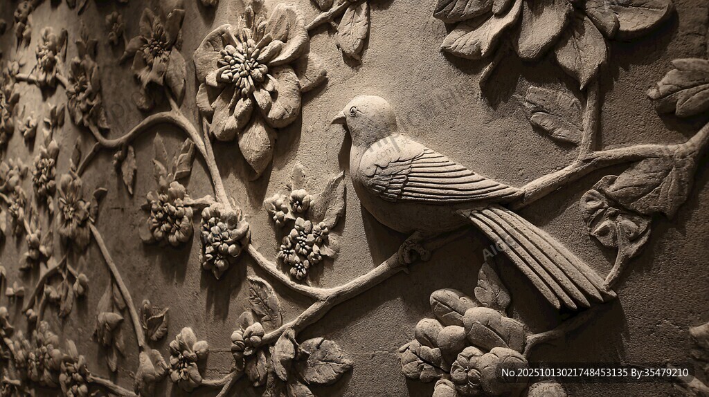 花鳥浮雕藝術(shù)作品展示