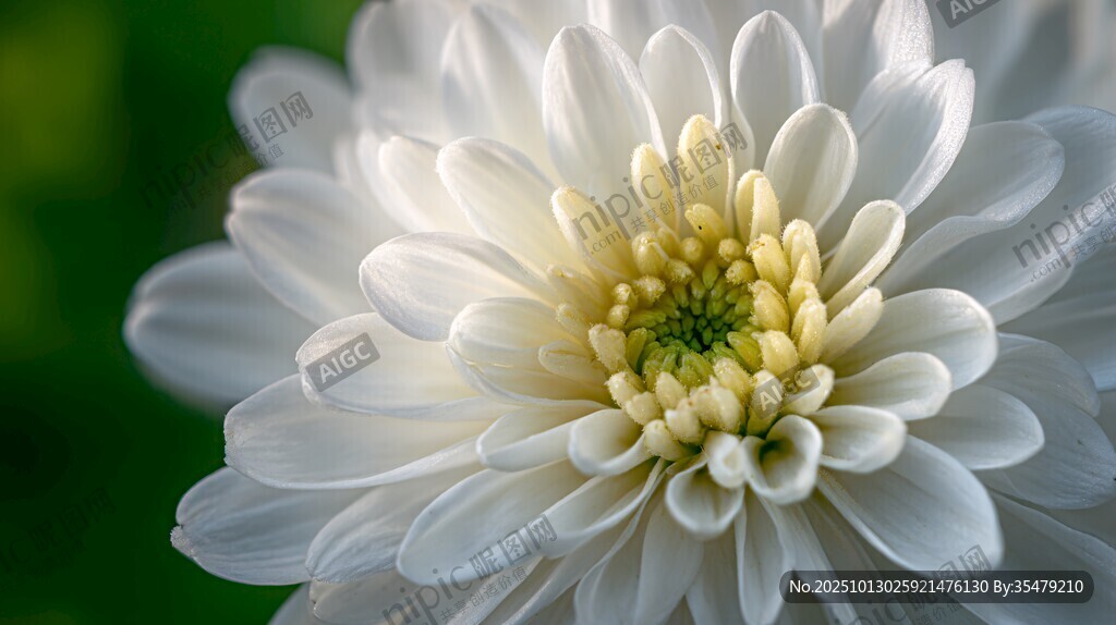 白色菊花特寫