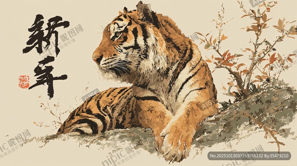 虎年新春猛虎圖