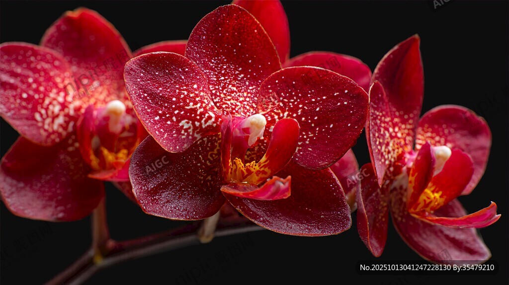 深紅斑點(diǎn)蘭花特寫