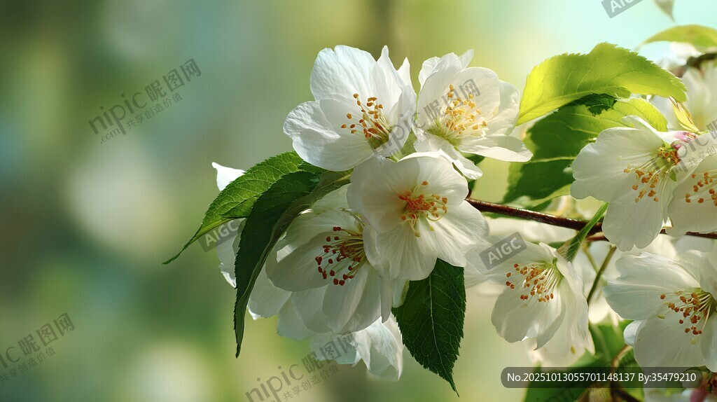 潔白素雅的綻放花朵