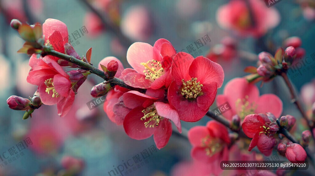 嬌艷紅梅花枝俏