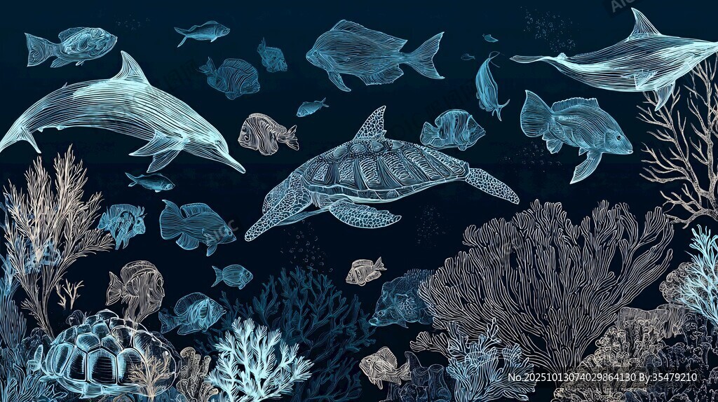 夢(mèng)幻海底世界海洋生物群像